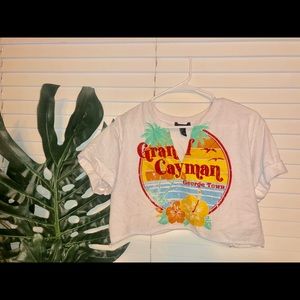 White Georgetown crop top